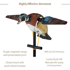 Lucky Duck magnetic wings decoy with remote-ready design enables quick operation