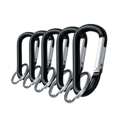 Lucky Line large aluminum carabiner clip in black for quick belt-loop attachment.
