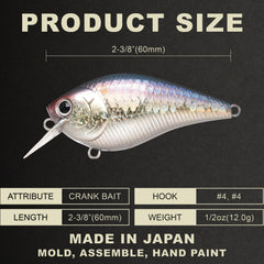 Lucky Craft LC 1.5 side profile with lifelike finish for realistic baitfish action