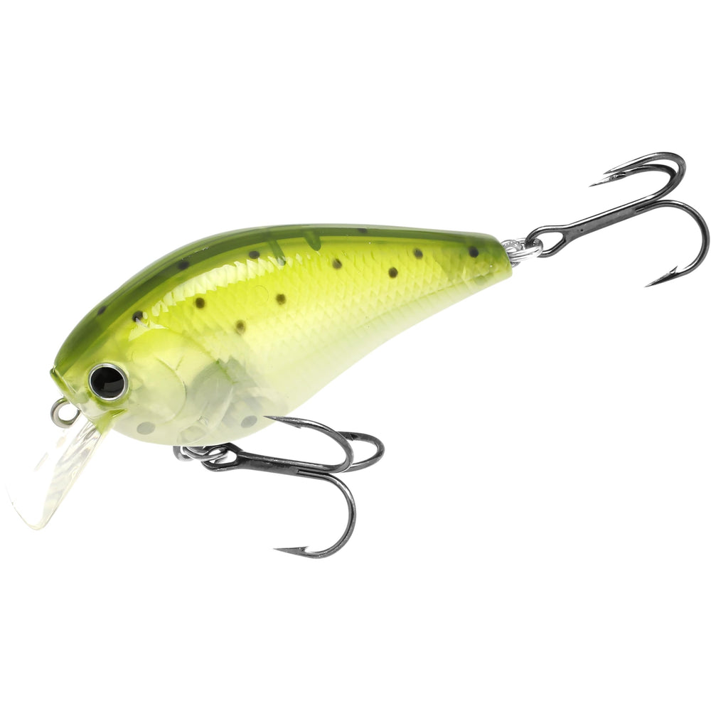 Lucky Craft LC 1.5 Silent Squarebill Crankbait - Zebra Ghost Green Sea Trout finish close-up