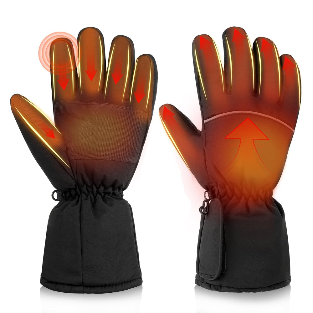 LuckyDayCLO heated gloves front view showing snug fit and outdoor warmth.