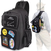 Front view of LUCKYFISHING fishing backpack