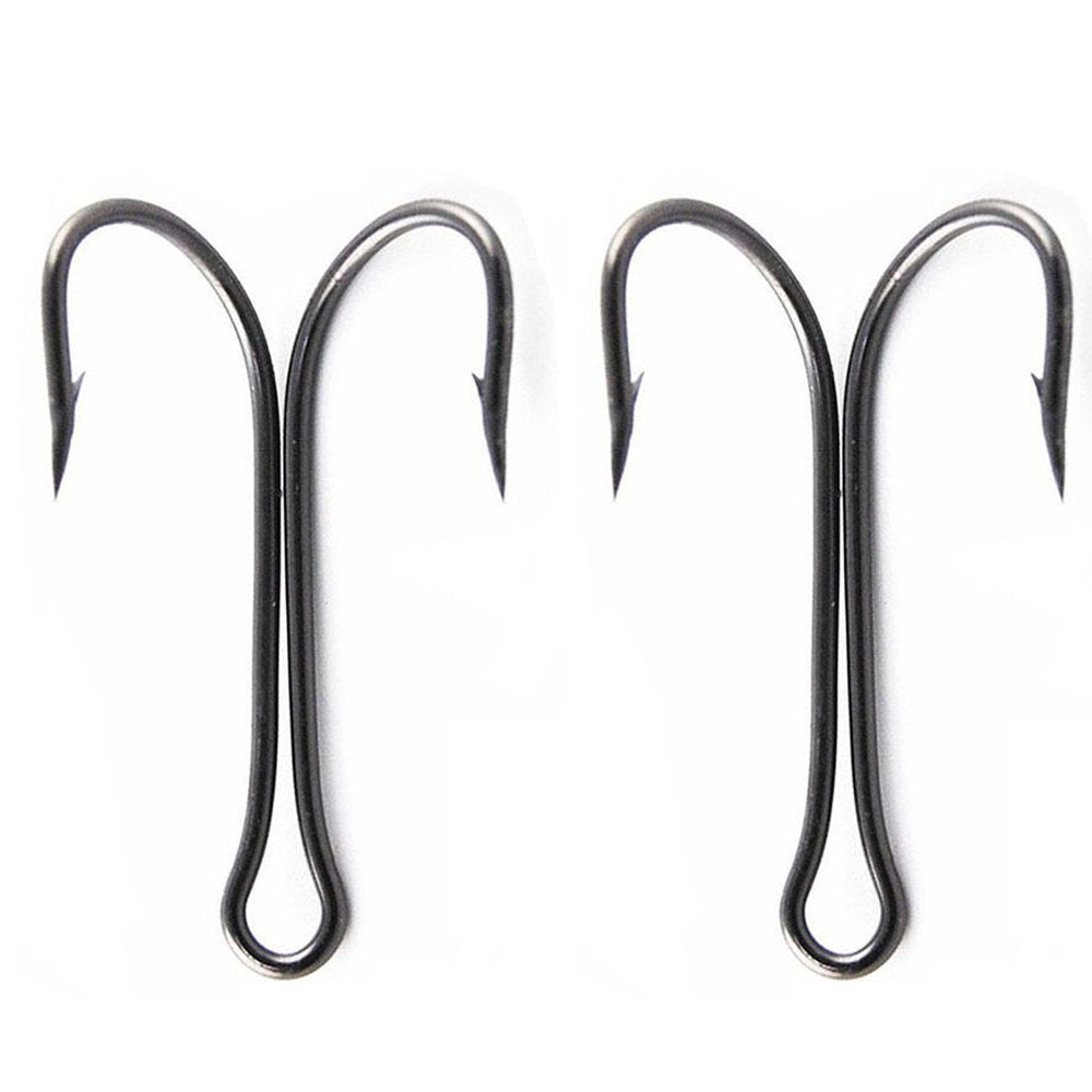 Luengo double hook close-up shows sharp needle point for quick sets