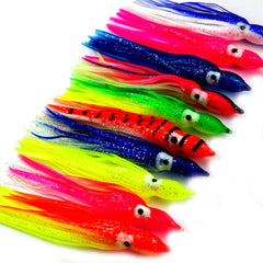 Luengo luminous octopus skirts fishing lure ideal for saltwater trolling and attracting large game fish.