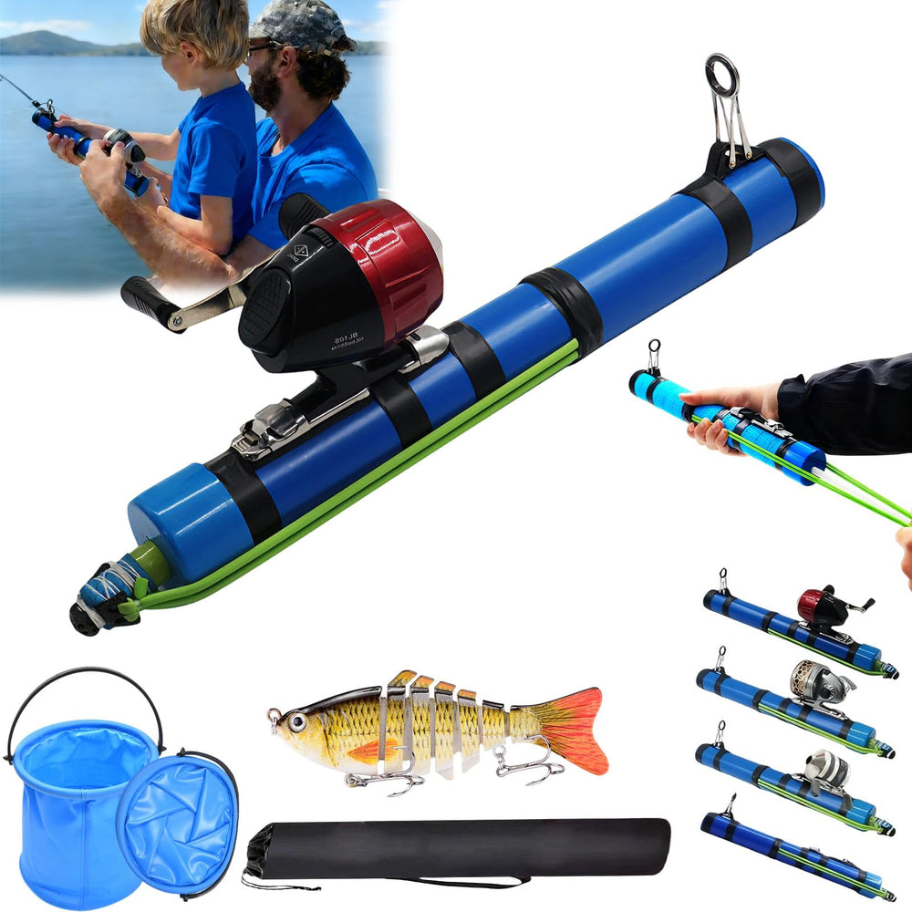 LUGLIEO 2026 Upgrade Fishing Catapult Rod compact design in action, ideal for travel