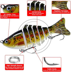 Luglieo Bionic Swimming Bait rear view reveals fluttering tail motion