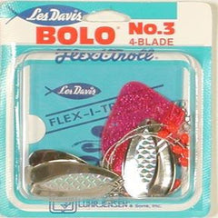 Luhr Jensen Bolo Flex-i-Troll nickel-silver prism-lite blade delivering bright flash for slow trolling