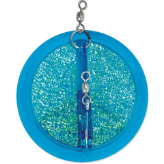 Luhr Jensen Dipsy Diver Fish Candy Blue UV in action, ideal for trolling with multiple lures.