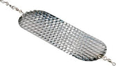 Luhr Jensen Jensen Dodger hammered chrome shown with 4 5/8 inch length and high-visibility flash