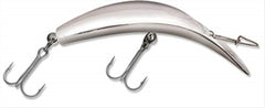 Luhr Jensen K15 Kwikfish Silver crankbait with wide action for aggressive strikes near cover.
