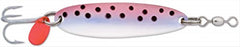 Luhr Jensen Krocodile rainbow trout lure with treble hook, versatile for cast and retrieve in freshwater