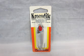 Luhr Jensen Krocodile Chrome lure, front view showing reflective finish for attracting trout in freshwater.