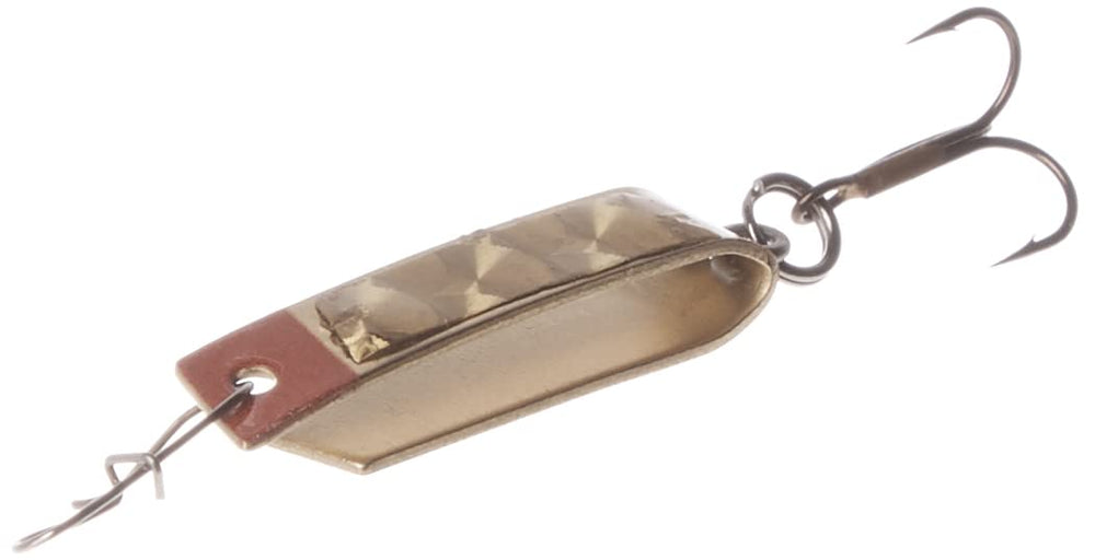 Luhr Jensen Super Duper Prism-Lite front view highlighting brass/gold finish for trout appeal