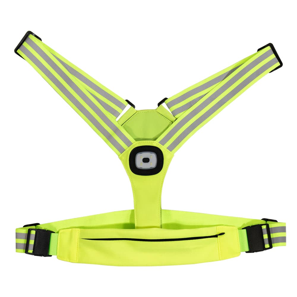 Lumen Logic high-visibility neoprene vest front view for safer nighttime running.