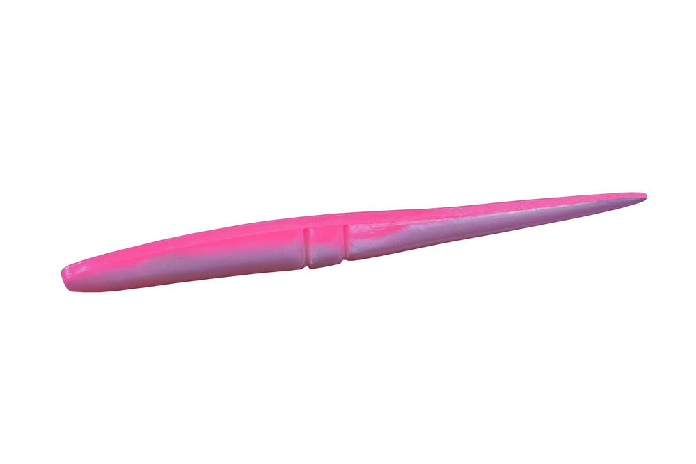 Lunker City Slug-Go 7.5 inch Bubblegum Shad lure for bass fishing, versatile soft plastic bait.