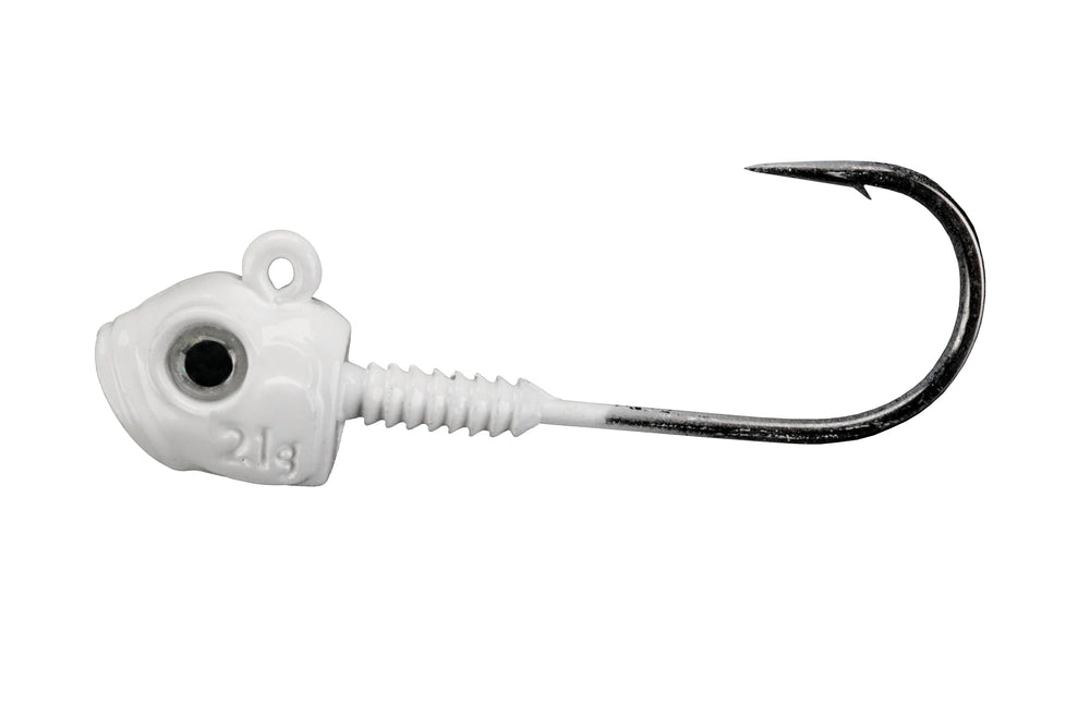 Lunker City Titan HD jig head in White Shad improves swimbait control and robust hookups.
