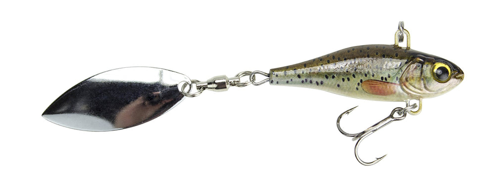 Lunkerhunt Hatch Spinner tail blade lure for explosive bites in heavy current