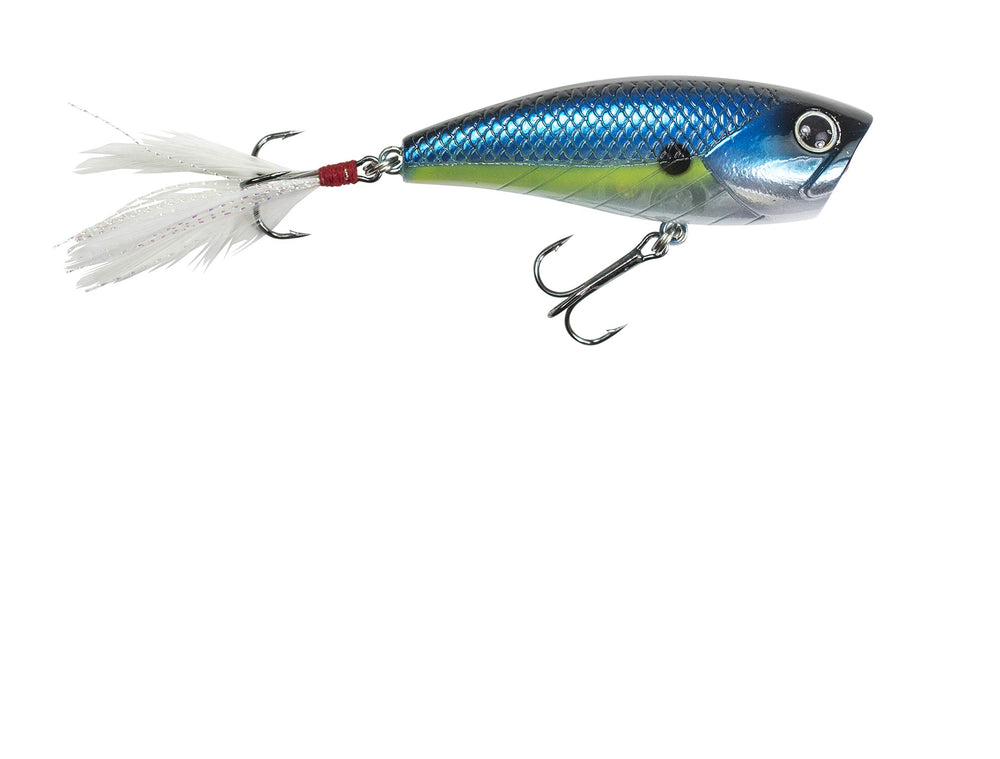 Lunkerhunt Impact Crush popper lure topwater action attracting bass and pike