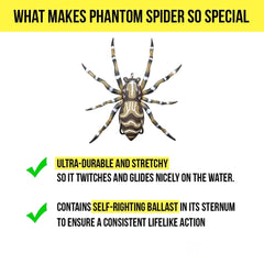 Lunkerhunt Phantom Spider realistic legs enhance lure realism