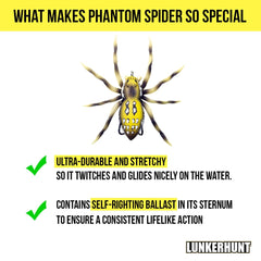 Lunkerhunt Phantom Spider realistic moving legs enhance lifelike appeal