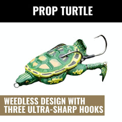 Prop Turtle wake visible behind lure helping locate active fish.