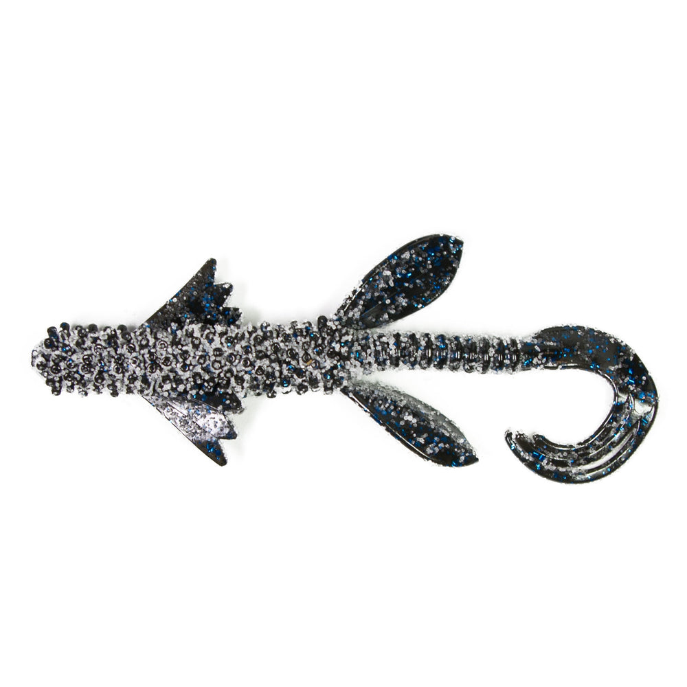 Lunkerhunt Spicy Dragon Bait blue/black 4-inch lure attracts bass and trout