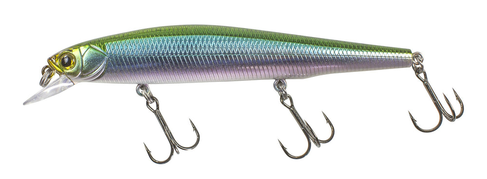 Lunkerhunt Sushi03 Naturals-Sushi jerk bait 110s-greenback ready to trigger freshwater bites