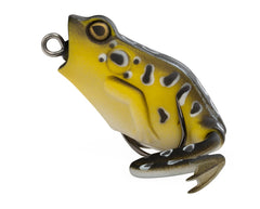 Lunkerhunt topwater frog lure gliding on surface to attract bass bites