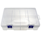 LUORNG 9x6x2.3in PP plastic divided storage container front view