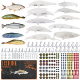 10 unpainted lure blanks in assorted sizes for DIY lures