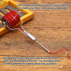 Fly tying with Crystal Flash Chenille on a jig