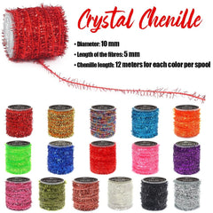 Crappie jig featuring Crystal Flash Chenille sparkle