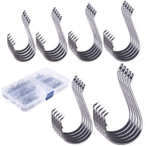 LURESMEOW octopus hook set packaging with 160 pieces and organized compartments