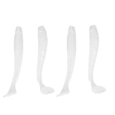 50pcs fishing lures kit in pearl white, 2in soft plastic lures