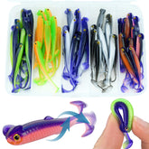 LURESMEOW paddle tail swimbaits box of 50 pieces for versatile fishing
