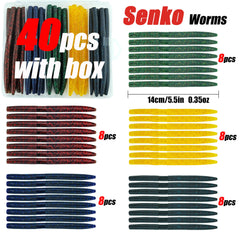 LURESMEOW Senko-worms-5-5-inch close-up emphasizes slow, controlled falls for bass.