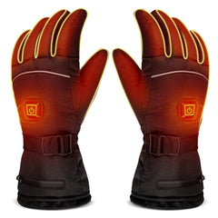 LUWATT heated gloves showing battery pack for extended warmth during outdoor activities