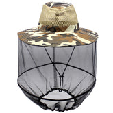 Luwint Head Net Hat front view in camo yellow