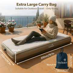 Luxchoice air mattress with two-minute setup for hassle-free camping.