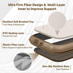 Luxchoice air mattress with soft brushed surface resists pet hair and is easy to clean.