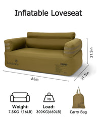 Luxchoice inflatable couch durable materials highlights long-lasting outdoor seating with puncture resistance.