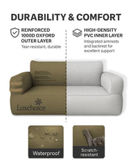 Luxchoice inflatable couch full-backrest delivers comfortable support for lounging or socializing outdoors.