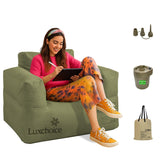 Luxchoice inflatable couch with pump enables quick outdoor setup for camping