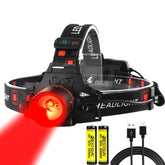 LUXNOVAQ red light headlamp zoom beam for extended night hunting visibility