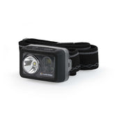 LUXPRO Bright headlamp front view with adjustable strap for hands-free outdoor lighting.