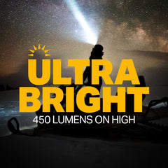 LUXPRO headlamp beam at 450 lumens for clear nighttime visibility