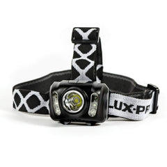 LUXPRO LP345 headlamp front view with 210 lumens for clear hands-free visibility