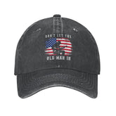 LUYIMAX outdoor denim hat front view highlights breathable cotton for all-day wear.