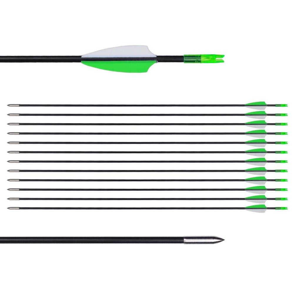 LWANO 31-inch fiberglass training arrow with durable shaft for beginners archery practice