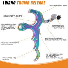 LWANO archery release travel adjustment demonstrates customizable trigger feel.